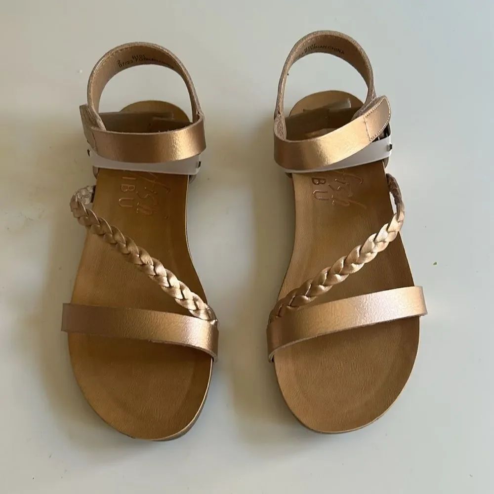 Blowfish Malibu Kids PEARL ROSE GOLD DIE CUT Girl's Goya-K Sandal, US 2, NWT